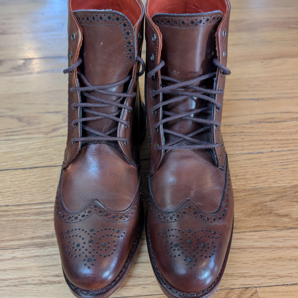 Allen Edmonds Dark Brown Leather Brogue Boots